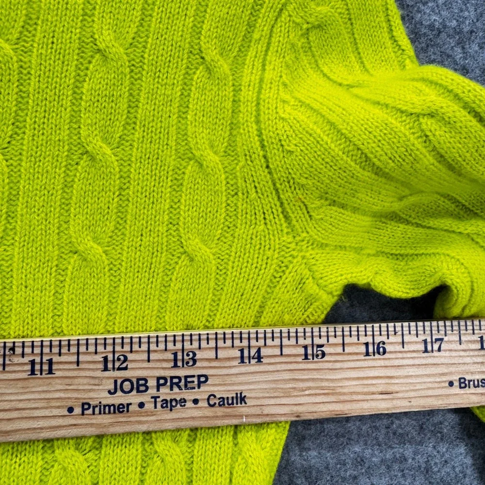 Vineyard Vines Women Cable Knit Sweater Size XS Bright Lime‎ Wool Cashmere Blend - Picture 7 of 7